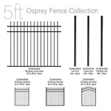 FORGERIGHT 84 in. x 5 ft. Osprey Black Aluminum Fence Corner Post with Flat Cap