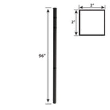 FORGERIGHT 96 in. x 6 ft. Osprey Black Aluminum Corner Post with Flat Cap