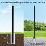 FORGERIGHT 96 in. x 6 ft. Osprey Black Aluminum Corner Post with Flat Cap