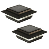 CLASSY CAPS Imperial 4 in. x 4 in. Outdoor Black Cast Aluminum LED Solar Post Cap (2-Pack)