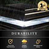 CLASSY CAPS Imperial 4 in. x 4 in. Outdoor Black Cast Aluminum LED Solar Post Cap (2-Pack)
