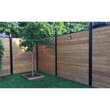 Slipfence 91 in. x 1-1/4 in. x 1-1/4 in. Black Aluminum Fence Channels, for 8ft. High fence, 2 per pack, includes screws