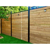 Slipfence 91 in. x 1-1/4 in. x 1-1/4 in. Black Aluminum Fence Channels, for 8ft. High fence, 2 per pack, includes screws