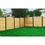 Slipfence 91 in. x 1-1/4 in. x 1-1/4 in. Black Aluminum Fence Channels, for 8ft. High fence, 2 per pack, includes screws