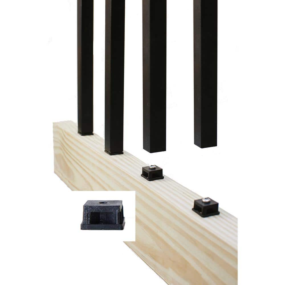 Precision Black Square Plastic Baluster Connectors (20-Pack)