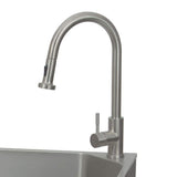 Presenza 24 in. Stainless Steel Drop-In Sink and Cabinet with Black Faucet