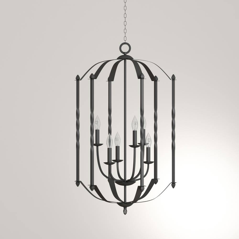 Progress Lighting Greyson Collection 6-Light Black Chandelier