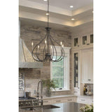 Progress Lighting Whisp Collection 6-Light Graphite Farmhouse Chandelier Light