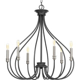 Progress Lighting Whisp Collection 6-Light Graphite Farmhouse Chandelier Light