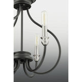 Progress Lighting Whisp Collection 6-Light Graphite Farmhouse Chandelier Light