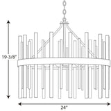 Progress Lighting Orrizo Collection 6-Light Matte Black Clear Glass Luxe Chandelier Light