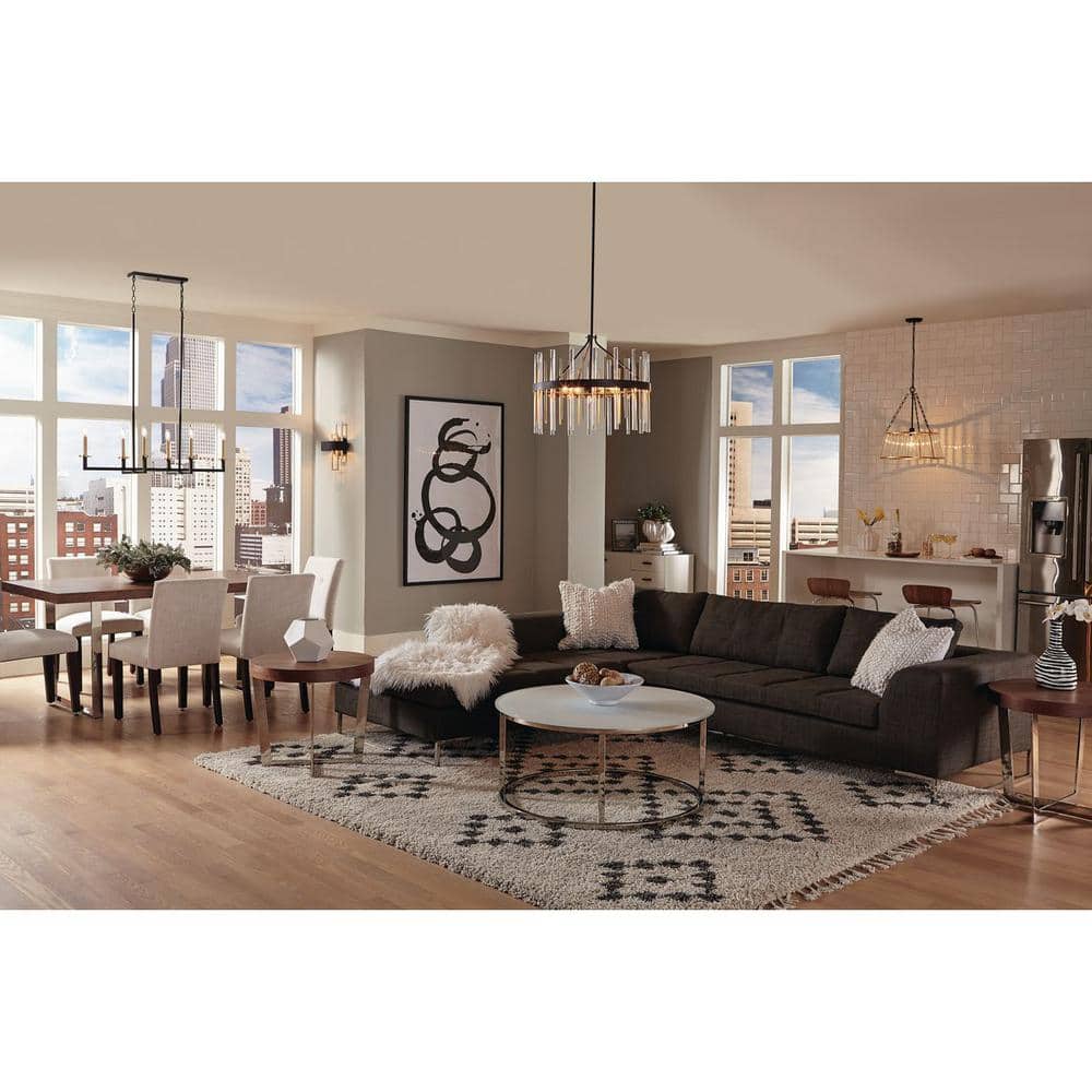 Progress Lighting Orrizo Collection 6-Light Matte Black Clear Glass Luxe Chandelier Light