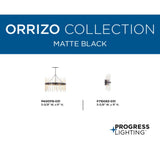 Progress Lighting Orrizo Collection 6-Light Matte Black Clear Glass Luxe Chandelier Light