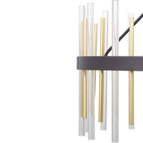 Progress Lighting Orrizo Collection 6-Light Matte Black Clear Glass Luxe Chandelier Light