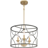 Progress Lighting Landree Collection 3-Light Matte Black Luxe Chandelier Light