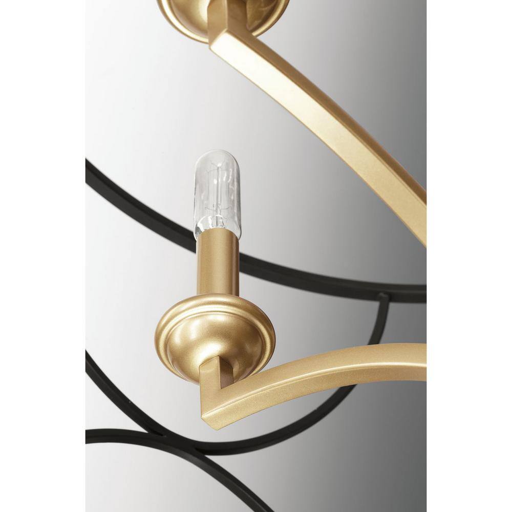 Progress Lighting Landree Collection 3-Light Matte Black Luxe Chandelier Light