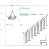 Progress Lighting Bowman Collection 9-Light Matte Black Clear Chiseled Glass Coastal Chandelier Light