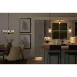Progress Lighting League Collection 5-Light Matte Black Etched Glass Contemporary Chandelier Light