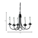 Progress Lighting Five-Light Textured Black White Candles Traditional Chandelier Light