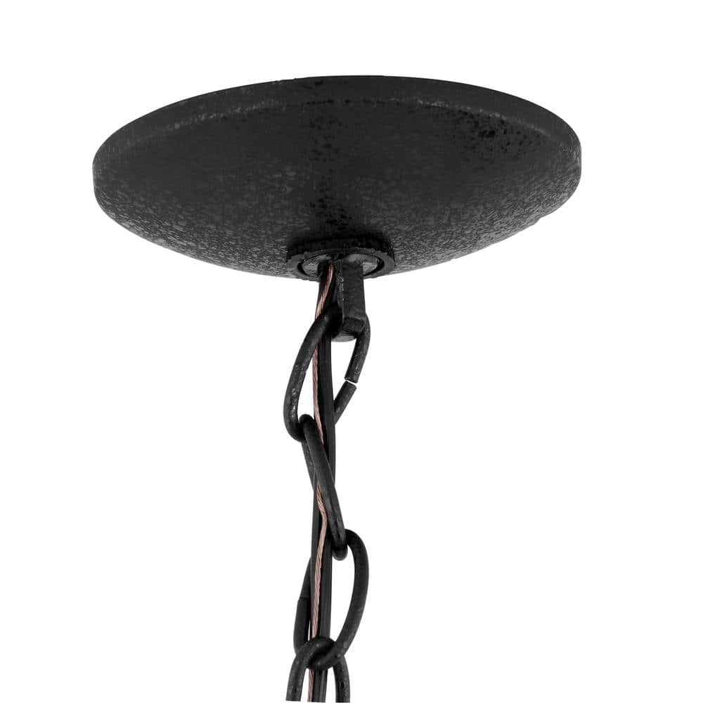 Progress Lighting Five-Light Textured Black White Candles Traditional Chandelier Light