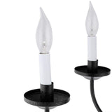 Progress Lighting Five-Light Textured Black White Candles Traditional Chandelier Light
