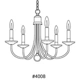 Progress Lighting Five-Light Textured Black White Candles Traditional Chandelier Light