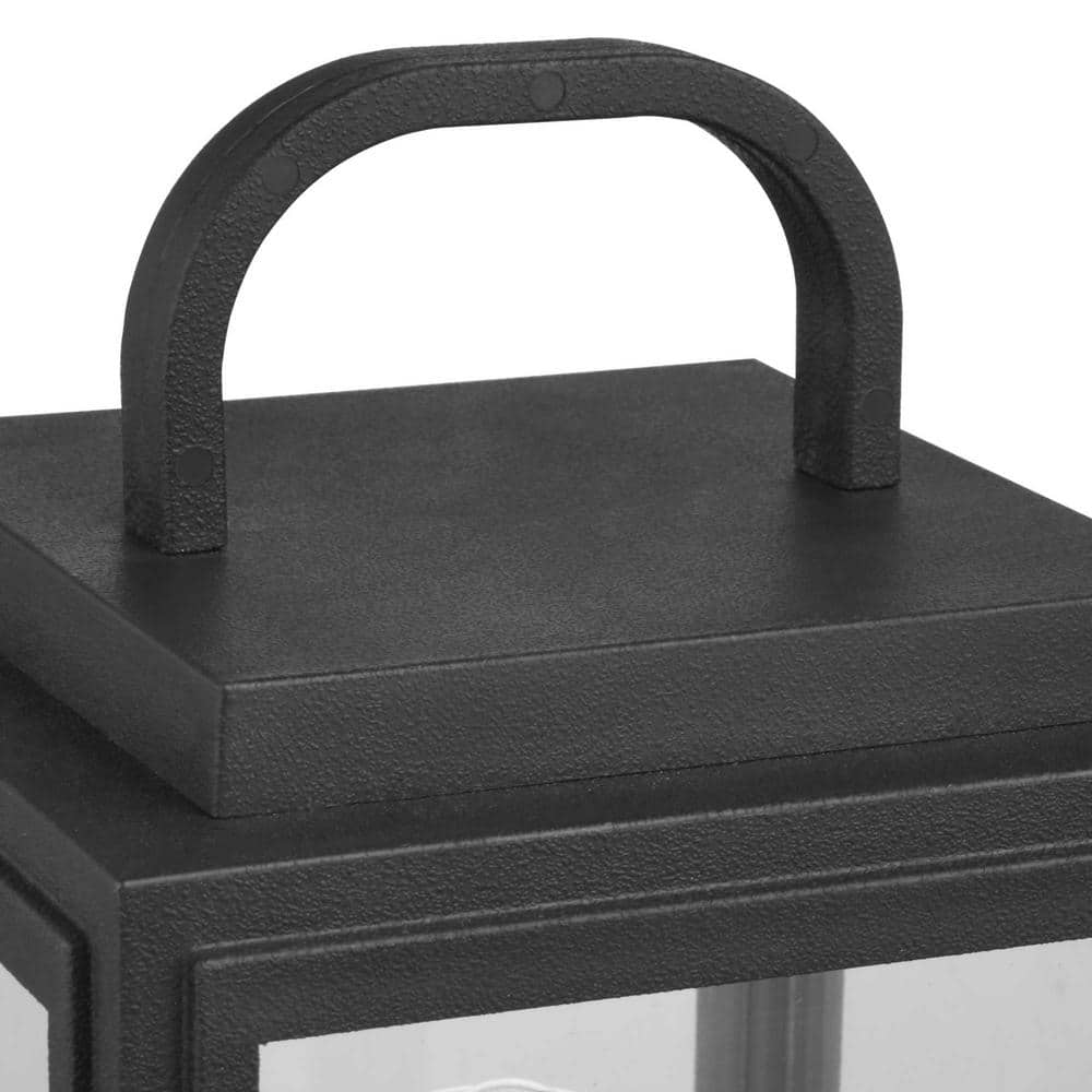 Progress Lighting Grandbury Line Voltage 1-Light Textured Black 4 in. x 4 in. Outdoor Deck Post Lantern
