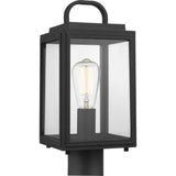 Progress Lighting Grandbury Line Voltage 1-Light Textured Black 4 in. x 4 in. Outdoor Deck Post Lantern