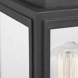 Progress Lighting Grandbury Line Voltage 1-Light Textured Black 4 in. x 4 in. Outdoor Deck Post Lantern
