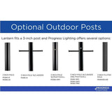 Progress Lighting Grandbury Line Voltage 1-Light Textured Black 4 in. x 4 in. Outdoor Deck Post Lantern