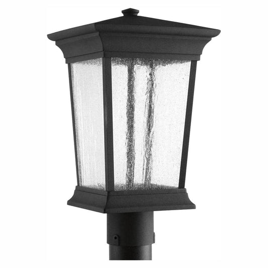 Progress Lighting Arrive Collection 1-Light Textured Black LED Outdoor Post Lantern, 9 in. x 15-7/8 in.