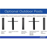 Progress Lighting Arrive Collection 1-Light Textured Black LED Outdoor Post Lantern, 9 in. x 15-7/8 in.