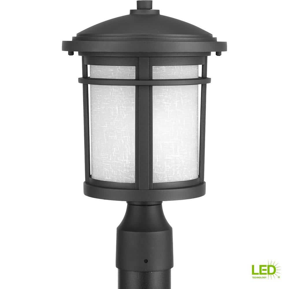 Progress Lighting Wish Collection 1-Light Textured Black LED Outdoor Post Lantern