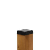 Protectyte 4 in. x 4 in. Black Stainless Steel Flat Top Post Cap with 3/4 in. Lip