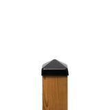 Protectyte 4 in. x 4 in. Black Stainless Steel Pyramid Post Cap with 3/4 in. Lip