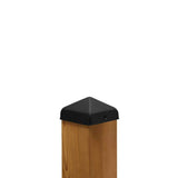 Protectyte 4 in. x 4 in. Black Stainless Steel Pyramid Post Cap with 3/4 in. Lip