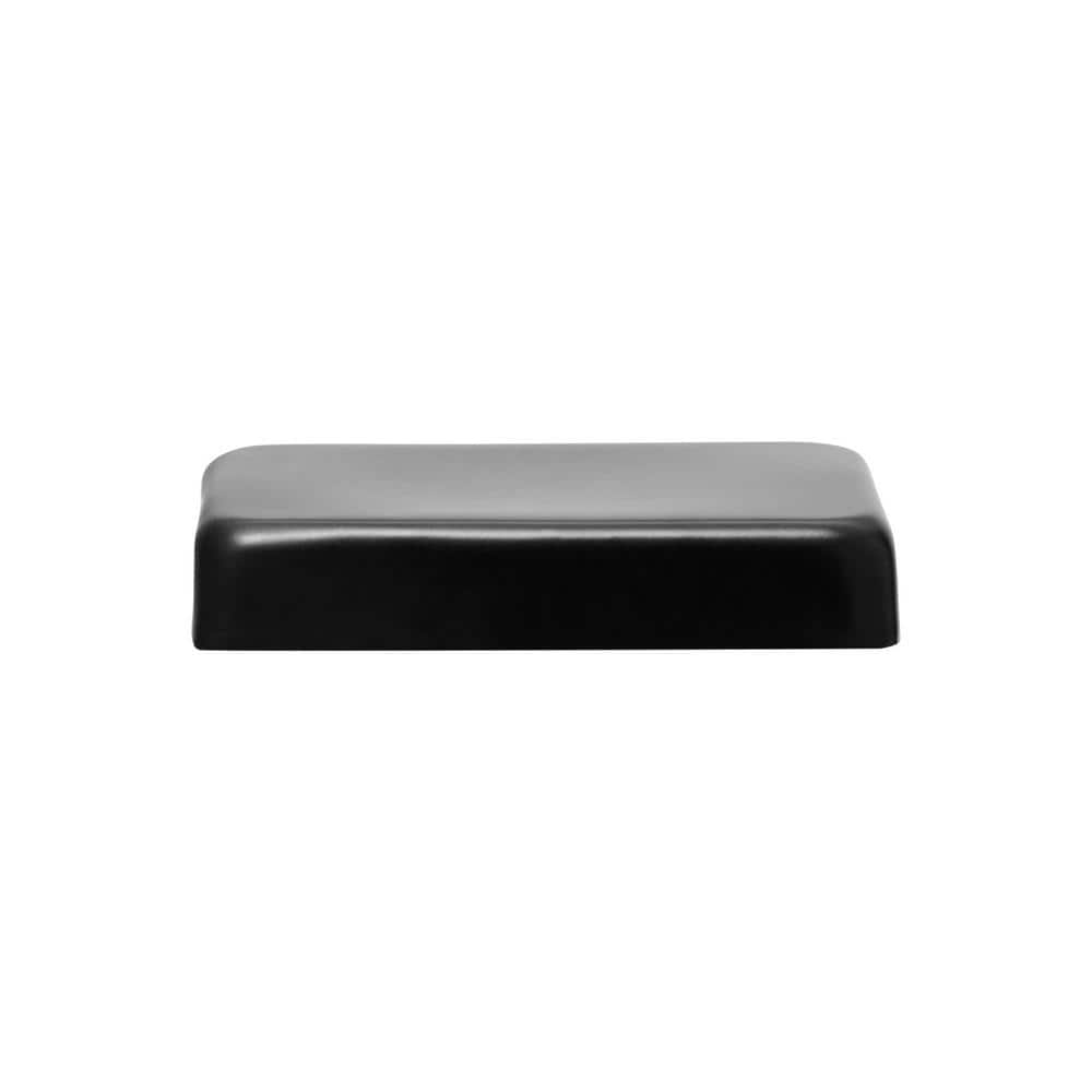 Protectyte 4 in. x 6 in. Black Stainless Steel Flat Top Post Cap with 3/4 in. Lip