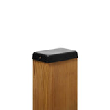 Protectyte 4 in. x 6 in. Black Stainless Steel Flat Top Post Cap with 3/4 in. Lip
