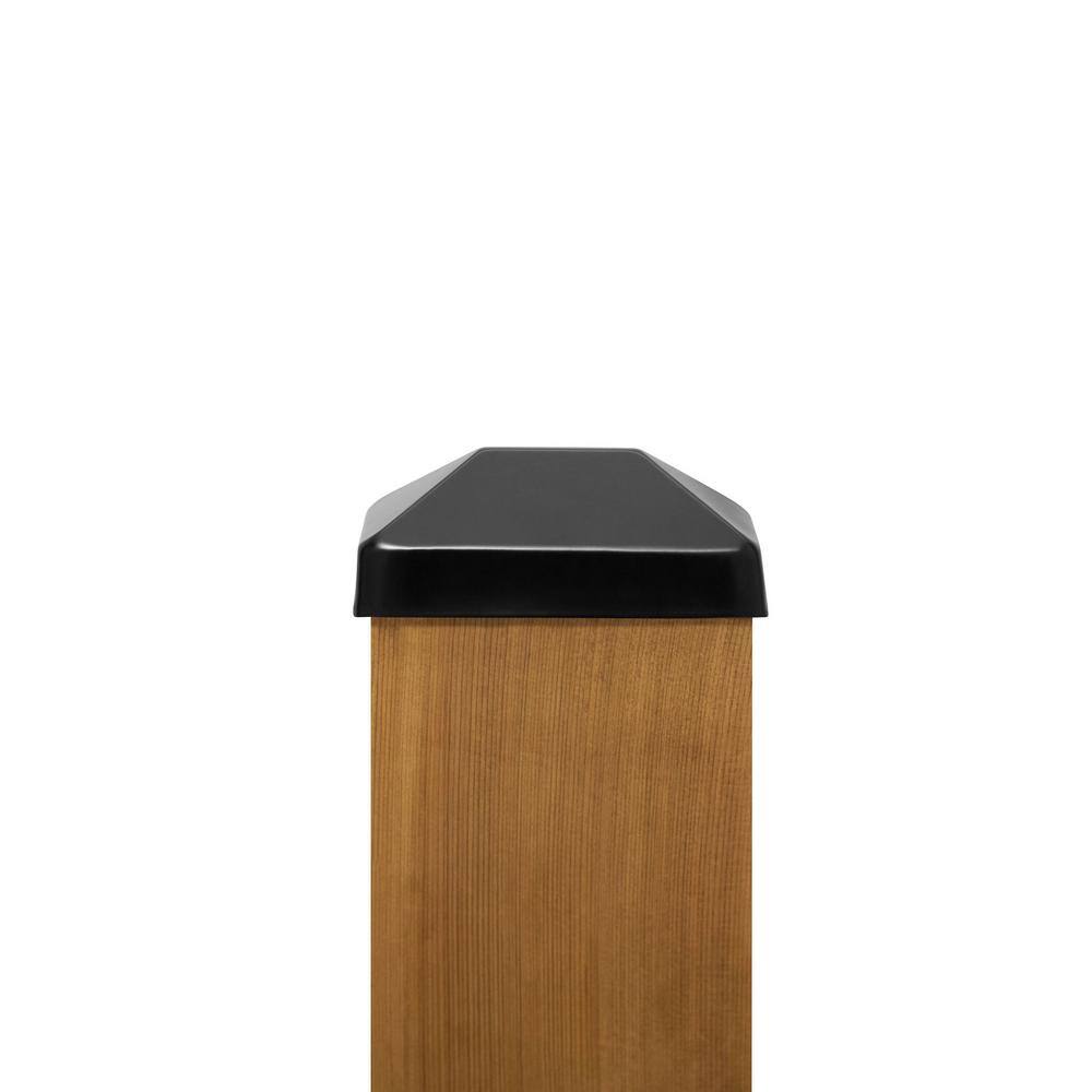 Protectyte 4 in. x 6 in. Black Stainless Steel Pyramid Post Cap