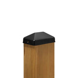 Protectyte 4 in. x 6 in. Black Stainless Steel Pyramid Post Cap