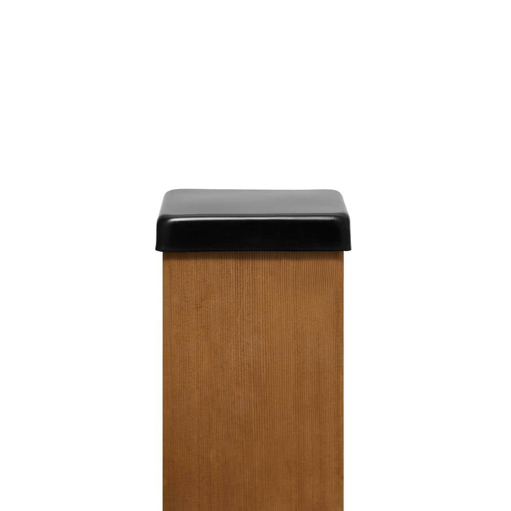Protectyte 6 in. x 6 in. Black Stainless Steel Flat Top Post Cap with 3/4 in. Lip