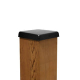 Protectyte 6 in. x 6 in. Black Stainless Steel Flat Top Post Cap with 3/4 in. Lip