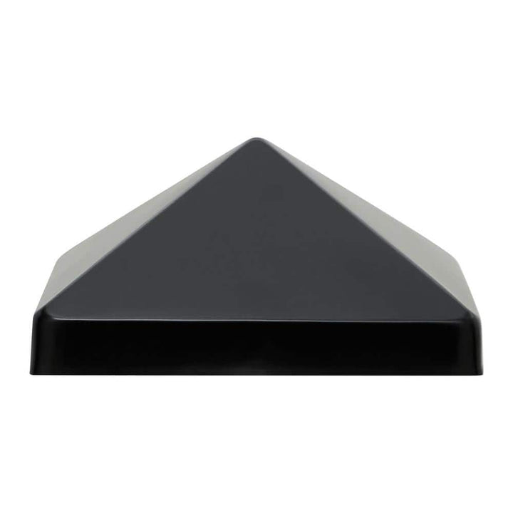 Protectyte 8 in. x 8 in. Black Stainless Steel Pyramid Post Cap with 3/4 in. Lip