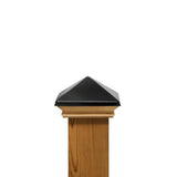 Protectyte 4 in. x 4 in. West Indies Miterless Wood Post Cap with Black Stainless Pyramid