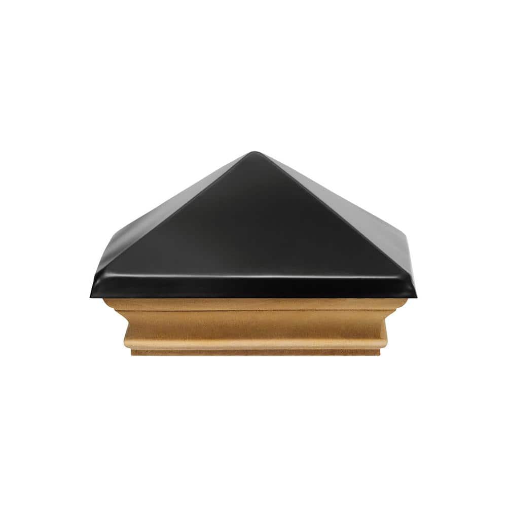 Protectyte 4 in. x 4 in. West Indies Miterless Wood Post Cap with Black Stainless Pyramid