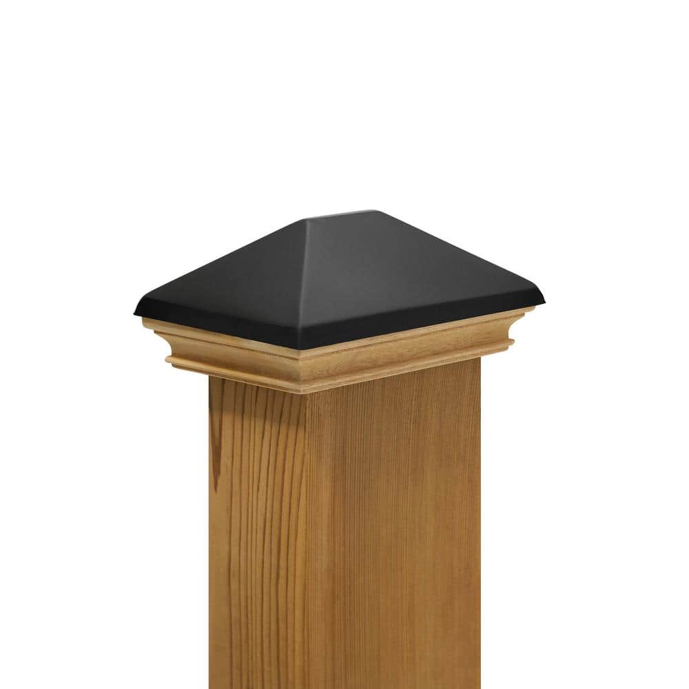 Protectyte 4 in. x 6 in. West Indies Miterless Post Cap with Black Stainless Pyramid