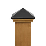 Protectyte 6 in. x 6 in. West Indies Miterless Post Cap with Black Stainless Pyramid
