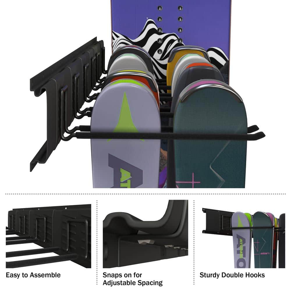 RAD Sportz 265 lbs. Capacity Ski or Snowboard Wall Mount Garage Storage Rack