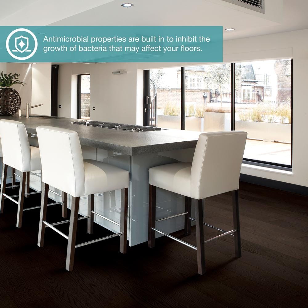 Pergo Defense+ Black Raven Oak 3/8 in. T x 7.5 in. W Click Lock W Brushed Engineered Hardwood Flooring (1104.3 sq.ft./pallet)