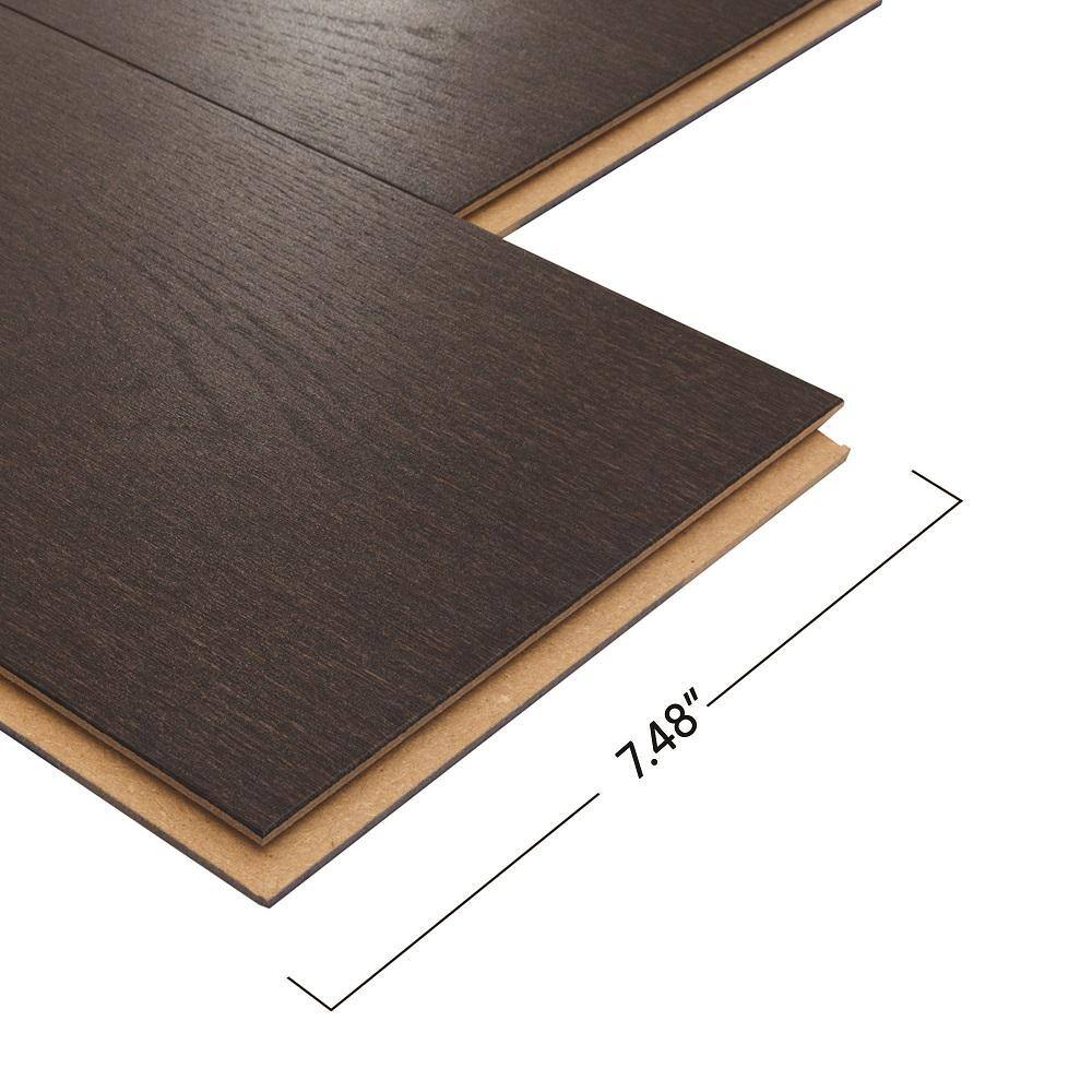 Pergo Defense+ Black Raven Oak 3/8 in. T x 7.5 in. W Click Lock W Brushed Engineered Hardwood Flooring (1104.3 sq.ft./pallet)